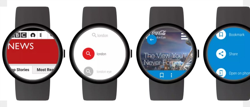 Screenshot of the internet on Smartwatches