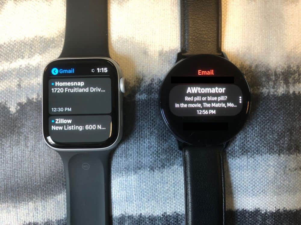 Apple Watch Email vs. Samsung Galaxy Active2 Email Comparison