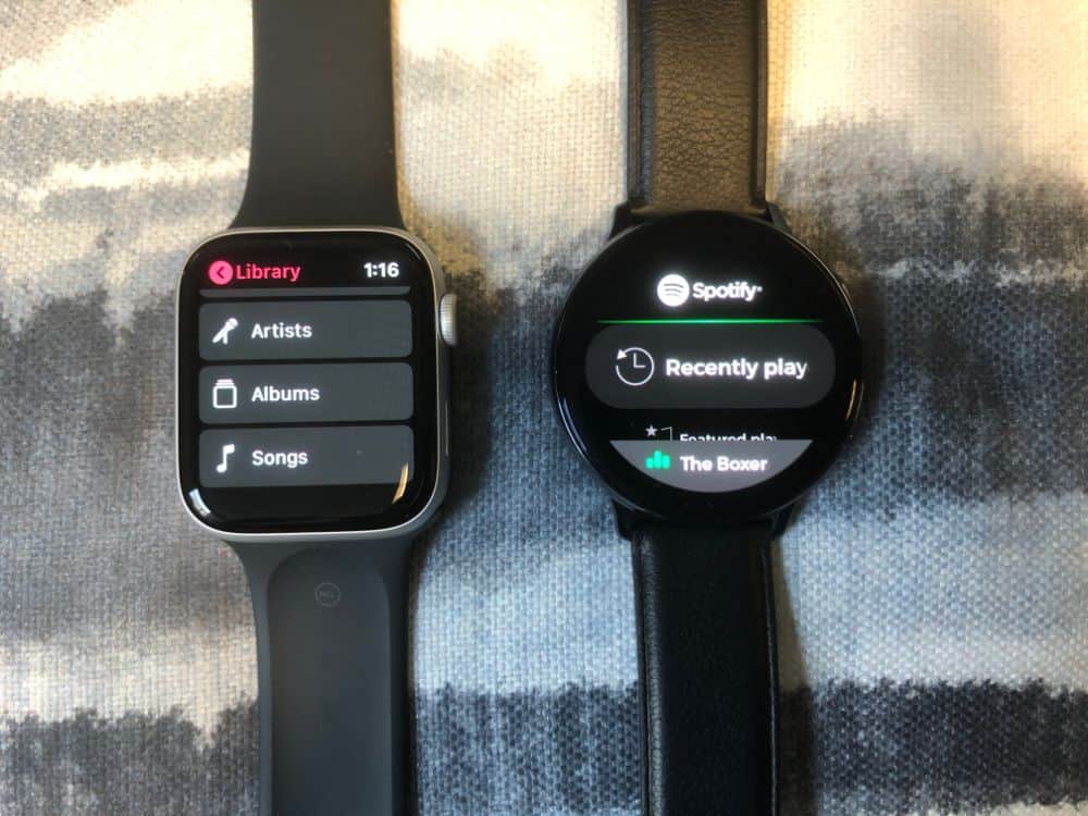 Apple Music on the Apple Watch vs. Spotify on the Samsung Galaxy Active2 Smartwatch (Comparison)