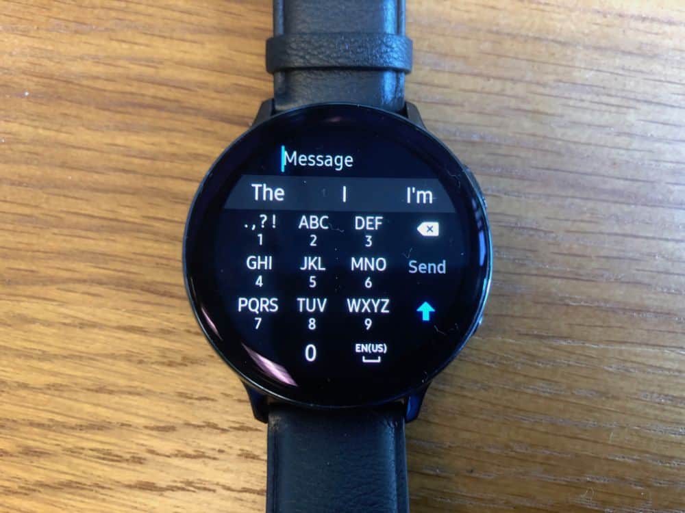 Keyboard for typing on the Samsung Galaxy Active2 Smartwatch