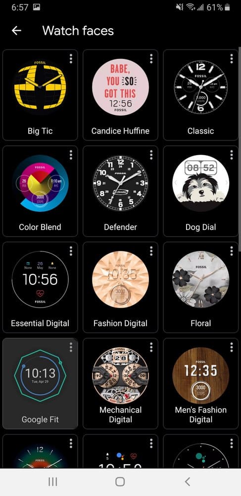 Fossil Sport Smartwatch watch faces