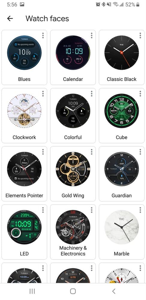 Ticwatch Pro watch faces