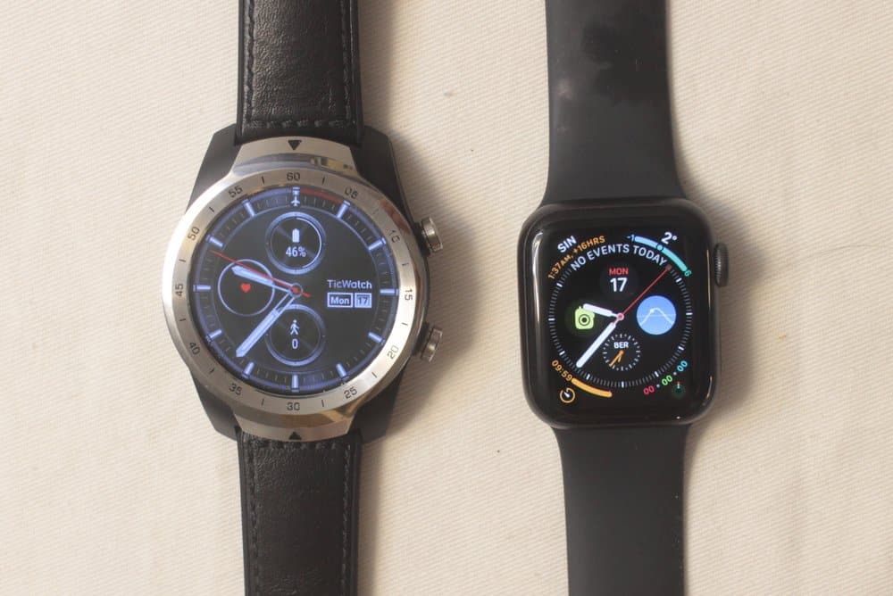 ticwatch pro vs apple watch 5 main watch face