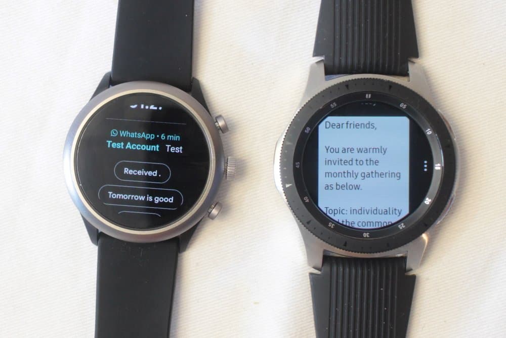 fossil sport galaxy watch text message email