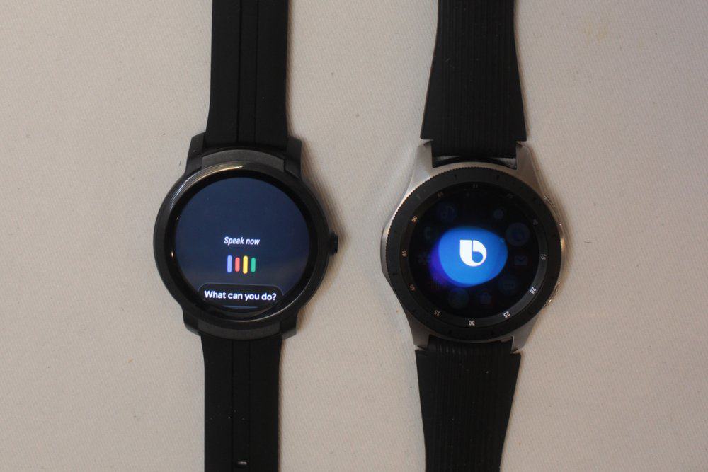 ticwatch e2 vs samsung galaxy watch/active 2 bixby google assistant