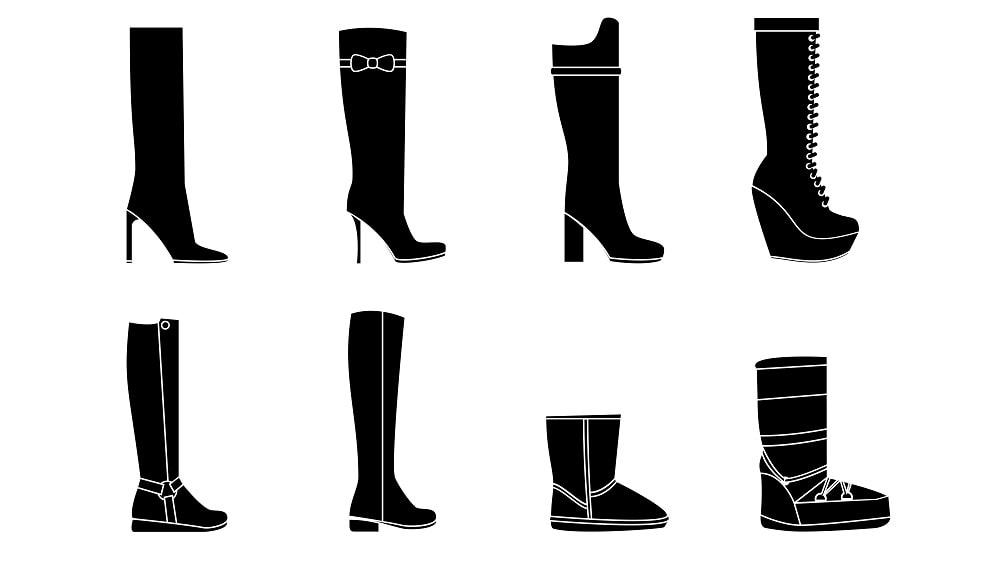 Women boots silhouettes 