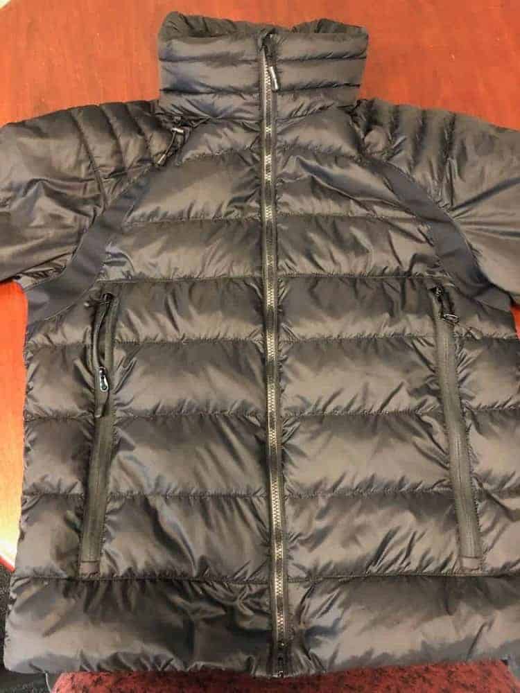 Front view of Canada Goose jacket zipped up.