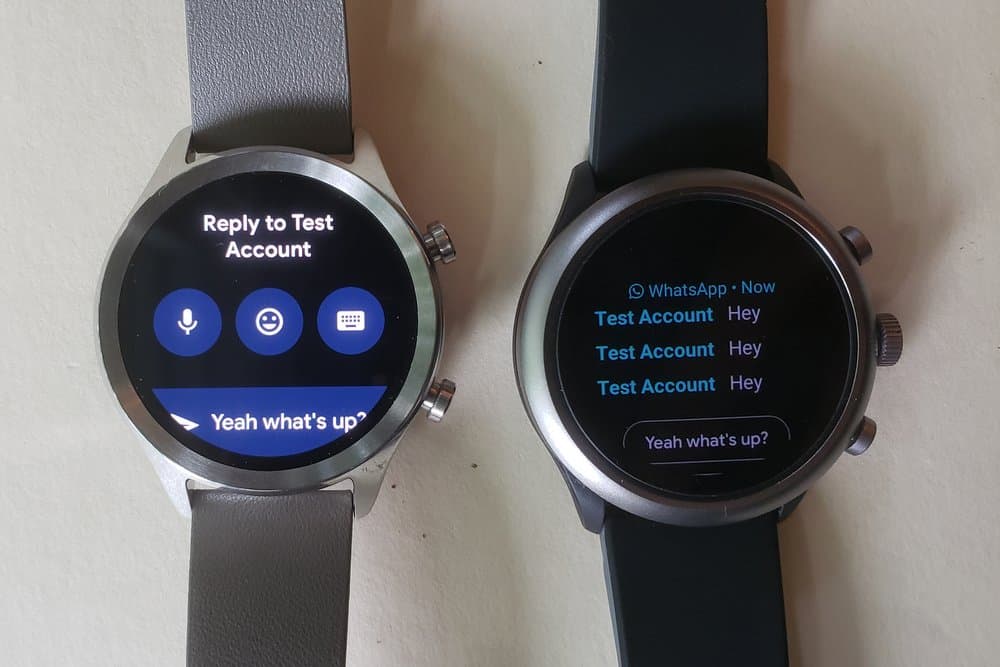 ticwatch c2 vs fossil sport smartwatch texts and emails