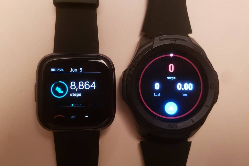 Ticwatch S2 vs Fitbit Versa 2 step counter