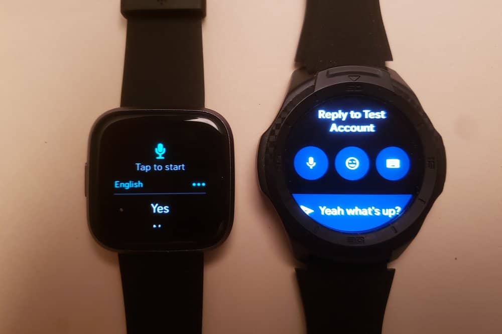 Ticwatch S2 vs Fitbit Versa 2 reply to text