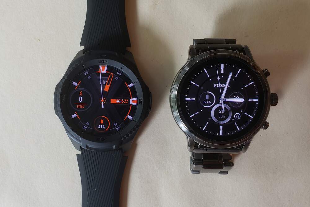 ticwatch s2 vs fossil gen 5 carlyle watch faces