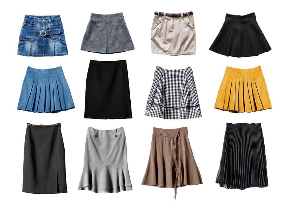 Set of various skirts