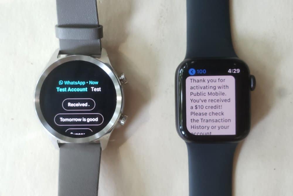 ticwatch c2 vs apple watch series 5 texts