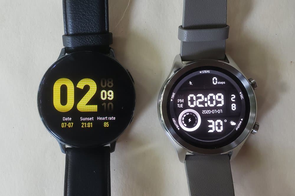 ticwatch c2 vs samsung galaxy watch active 2 main screen