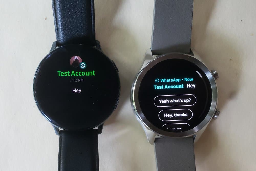 ticwatch c2 vs samsung galaxy watch active 2 texts reply