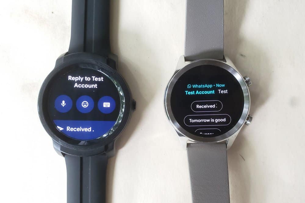 Ticwatch C2 vs Ticwatch E2 reply to texts