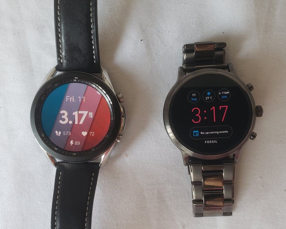 Samsung Galaxy Watch 3 vs Fossil Gen 5 Carlyle watch faces