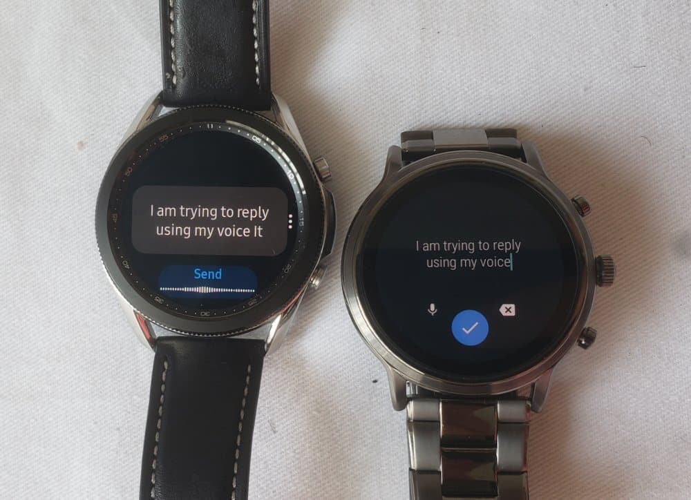Samsung Galaxy Watch 3 vs Fossil Gen 5 Carlyle speech to text