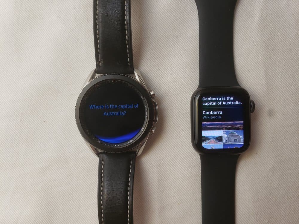 Samsung Galaxy Watch3 vs Apple Watch Series 5 bixby vs siri