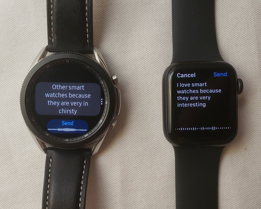 Samsung Galaxy Watch3 vs Apple Watch Series 5 speech to text