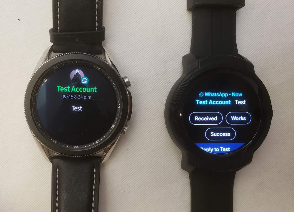 Samsung Galaxy Watch3 vs Ticwatch E2 texting