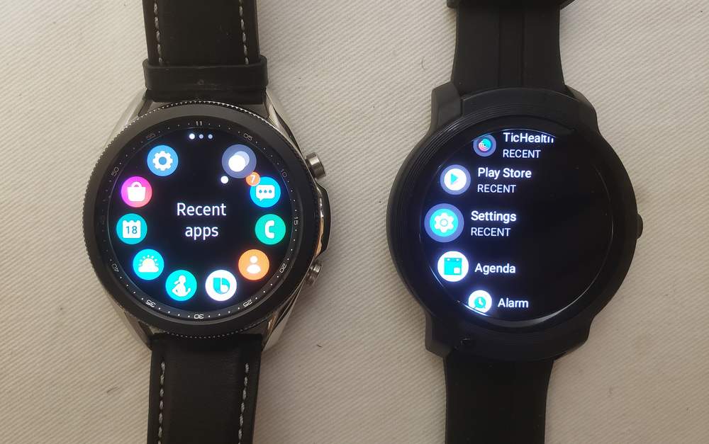 Samsung Galaxy Watch3 vs Ticwatch E2 software apps