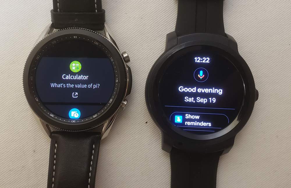 Samsung Galaxy Watch3 vs Ticwatch E2 voice assistant