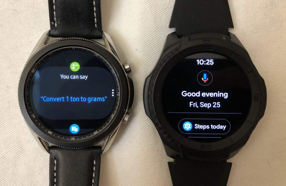 Samsung Galaxy Watch3 vs Ticwatch S2 voice assistant