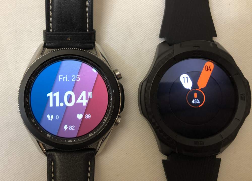 Samsung Galaxy Watch3 vs Ticwatch S2 watch faces