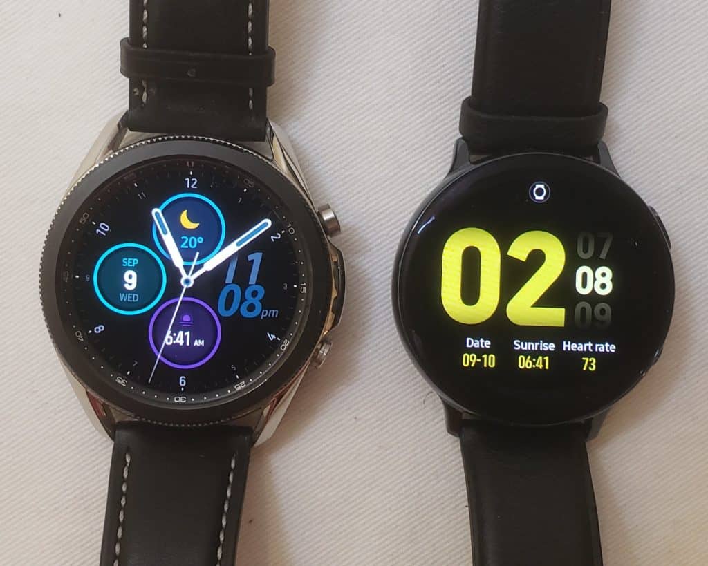 Samsung Galaxy Watch3 vs Active2 main screen
