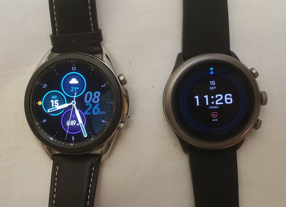 Samsung Galaxy Watch3 vs Fossil Sport Smartwatch main screen