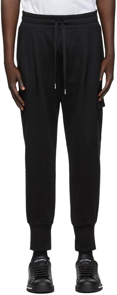 Dolce and Gabbana Black Embroidered Cargo Pants from SSense.
