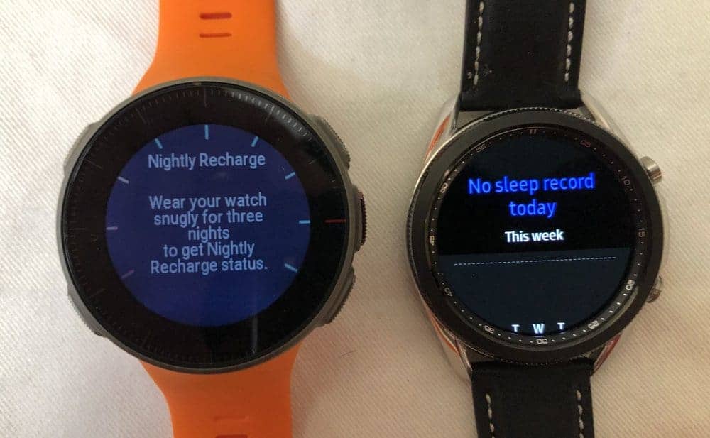 Samsung Galaxy Watch3 vs Polar Vantage V sleep tracking