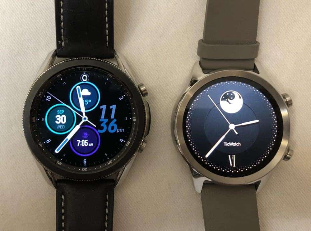 samsung galaxy watch3 vs ticwatch c2 main screen