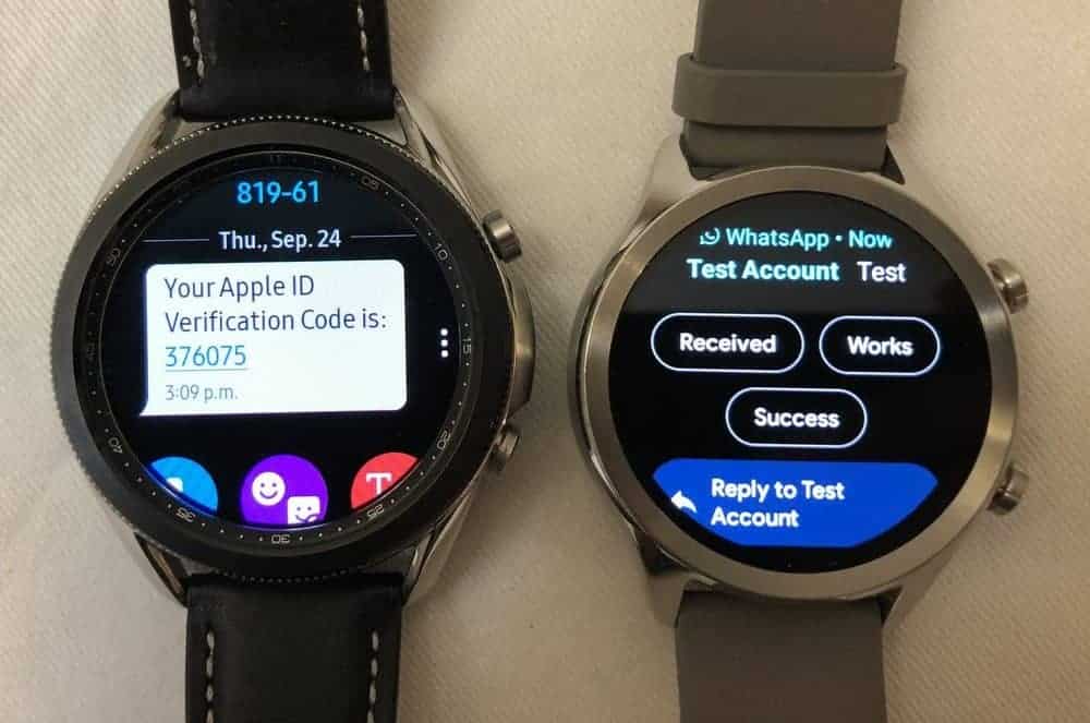 samsung galaxy watch3 vs ticwatch c2 emails and texts