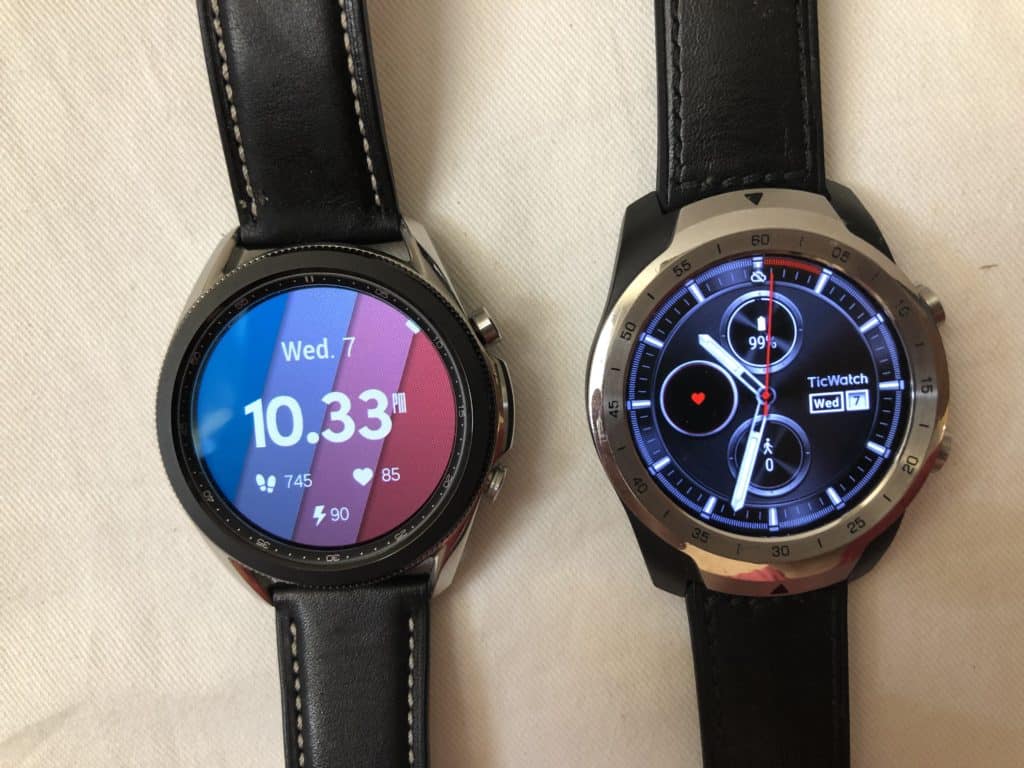samsung galaxy watch3 vs ticwatch pro watch faces