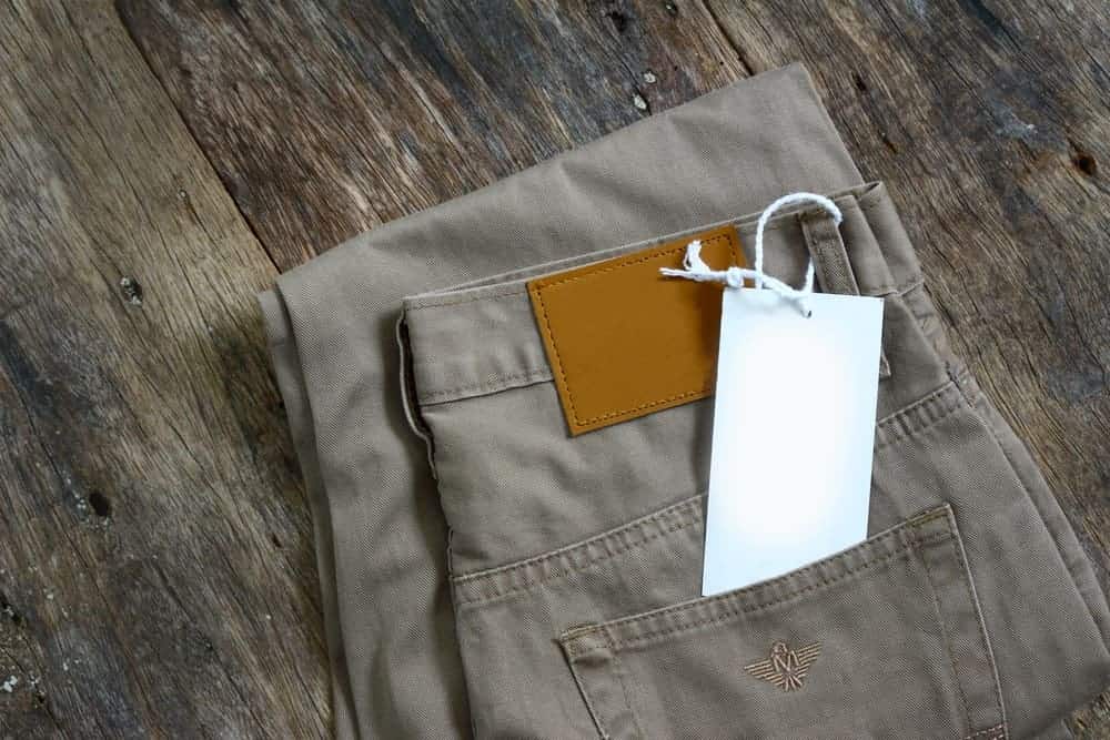 A close look at a new pair of cargo pants.