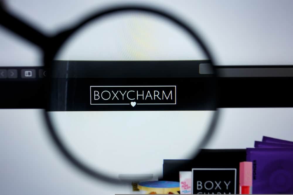 Screenshot of the Boxy Charm homepage.