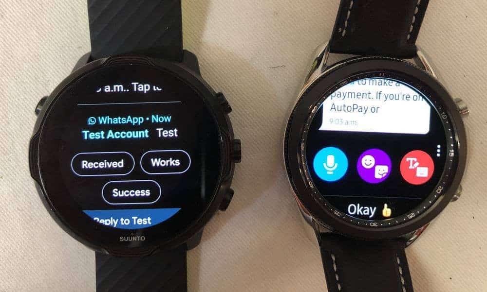 Suunto 7 vs Samsung Galaxy Watch3 speech to text