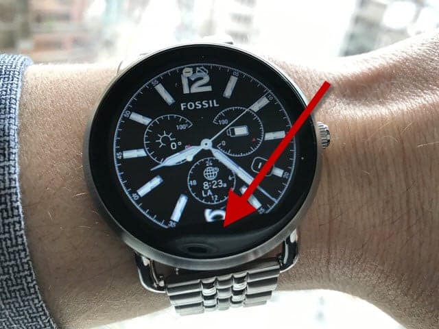 Black screen covering part of watch face on Fossil Q Wander