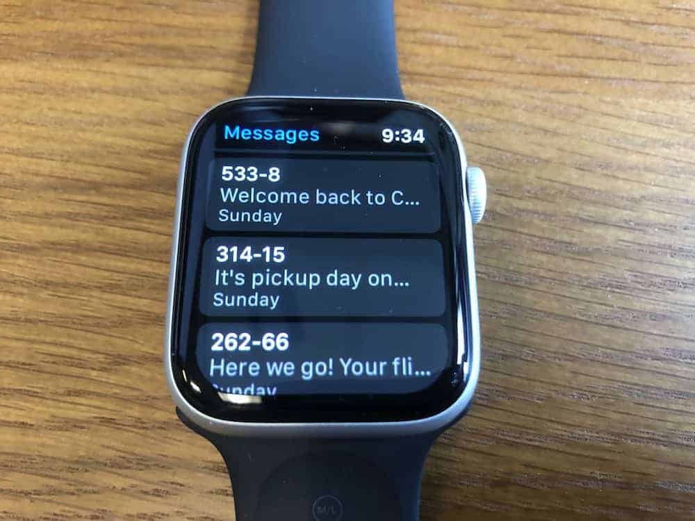 Here's how the text messages present in the Apple Watch Series 5