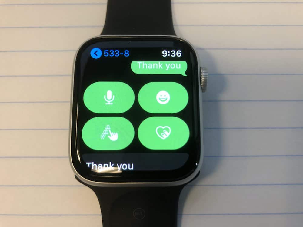 Reply to text messages options with the Apple Watch Series 5