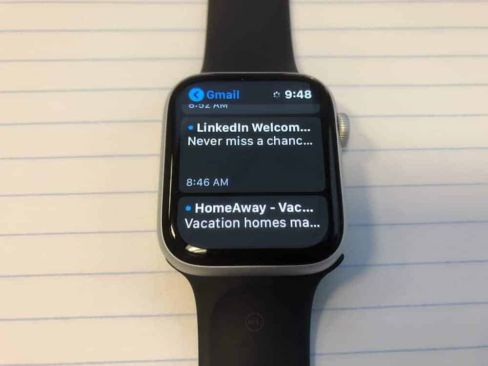 Email app on Apple Watch Series 5