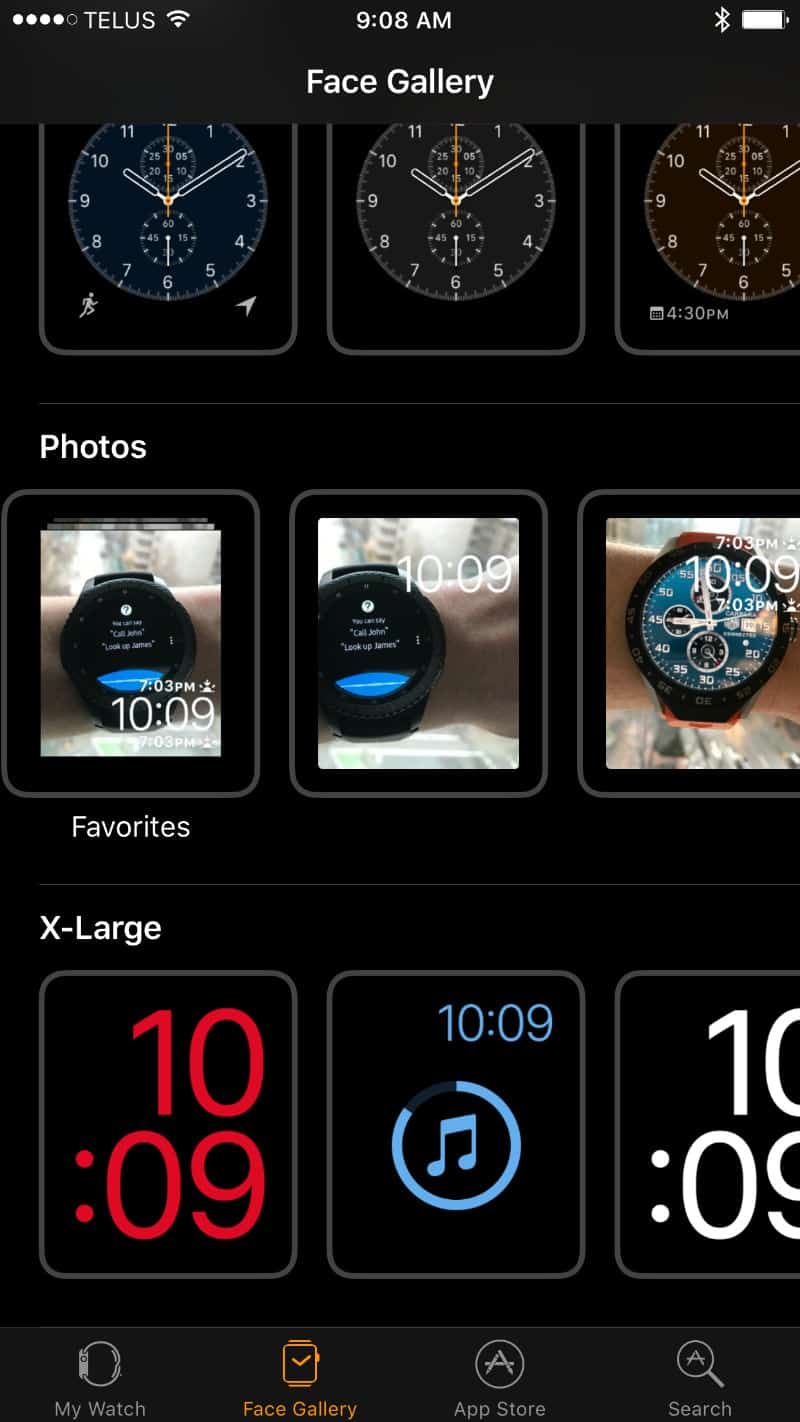 customize face gallery section for the Apple watch.