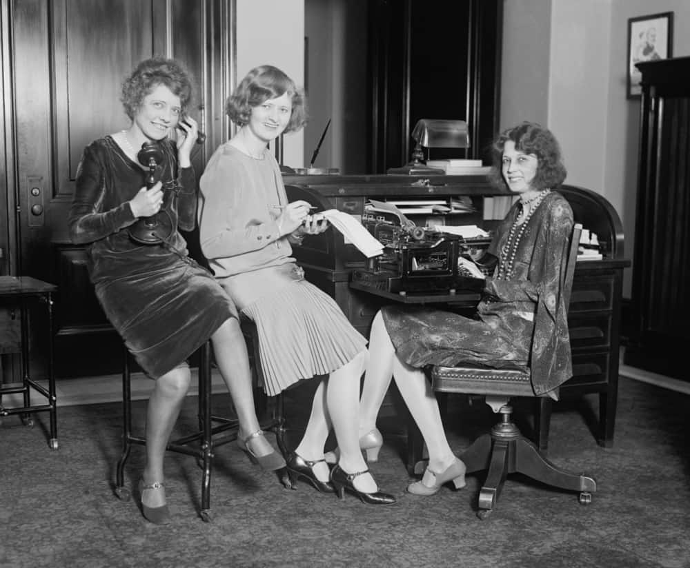 Women in Washington, D.C. office wearing dress.