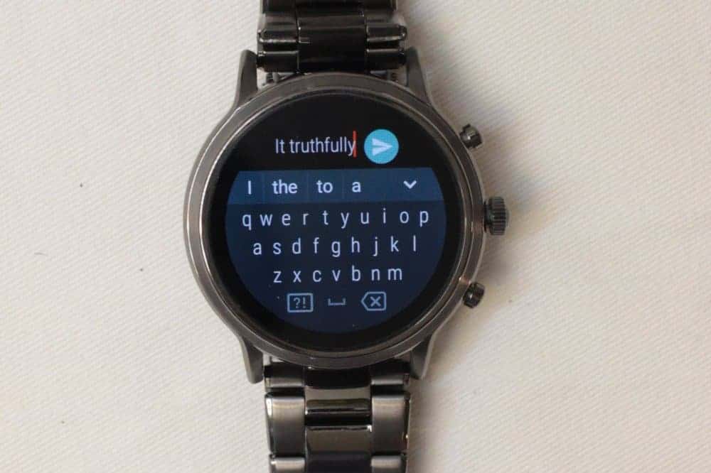 Fossil Gen 5 Carlyle keyboard replying to message