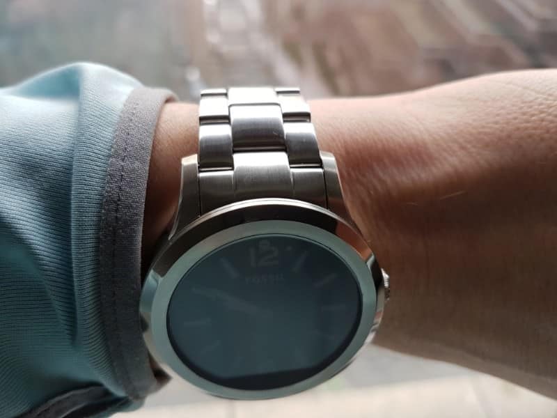 Top side view of the Fossil Q Founder 2 smartwatch