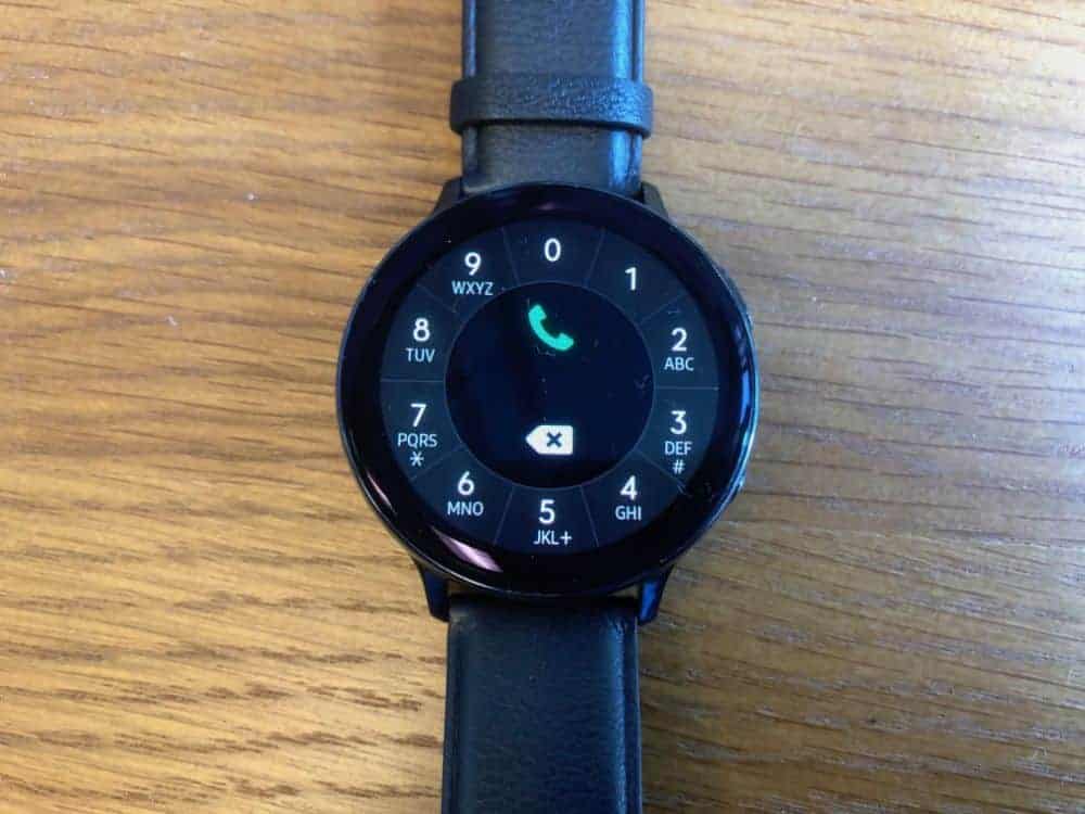 Telephone dialer on the Samsung Galaxy Active2 Smartwatch