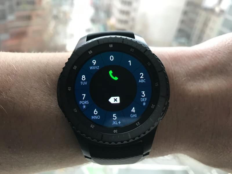 Phone screen on the Samsung Gear S3 Frontier Smartwatch