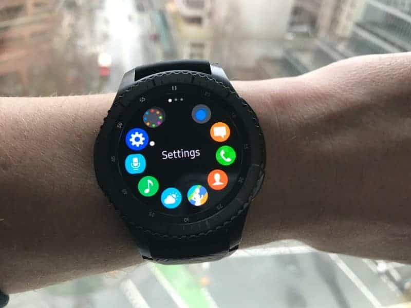 Navigation screen on the Samsung Gear S3 Frontier Smartwatch.